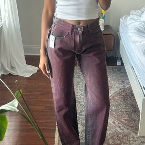 Women's Burgundy Jeans